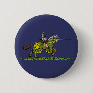 Charge Mittelalterlicher Ritter Button