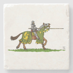 Charge Mittelalterlicher Ritter Steinuntersetzer