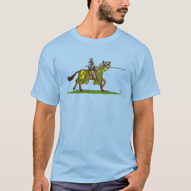 Charge Mittelalterlicher Ritter T-Shirt (Vorderseite)
