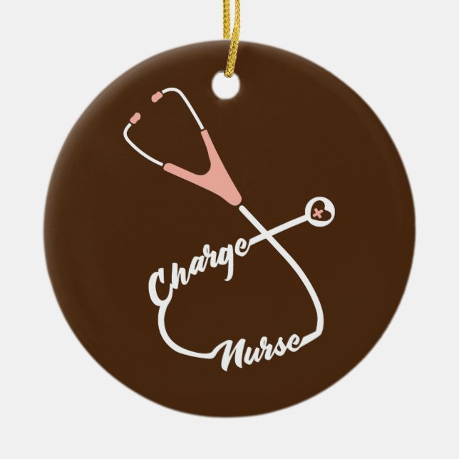 Charge Nurse Stethoscope Nursing Keramik Ornament (Vorne)