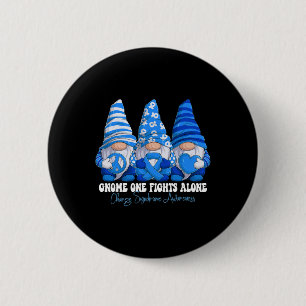 Charge Syndrome Awareness Month Blue Ribbon Gnomie Button