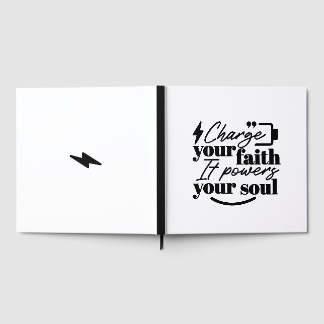Charge Your Faith – Christian Inspirational Quote  Gästebuch (Voll)