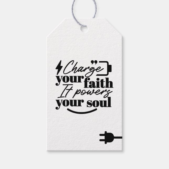 Charge Your Faith – Christian Inspirational Quote  Geschenkanhänger (Vorderseite)