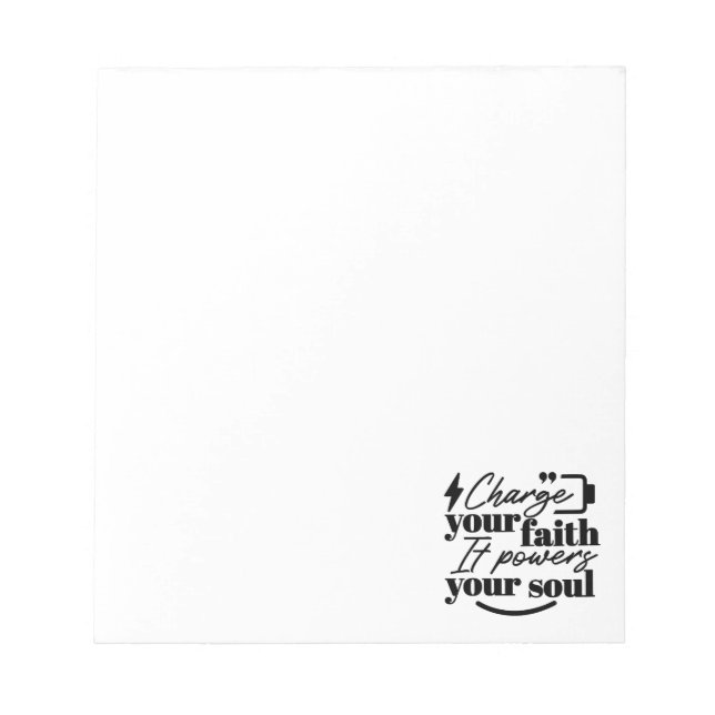 Charge Your Faith – Christian Inspirational Quote  Notizblock (Vorderseite)