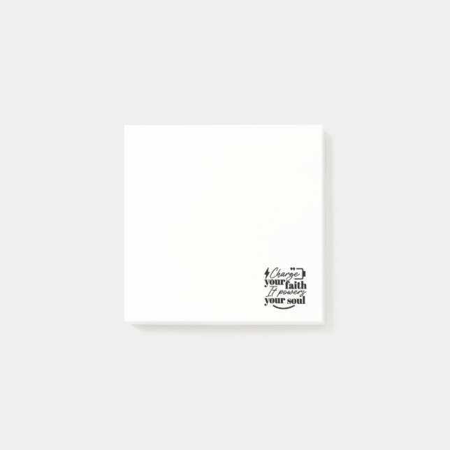 Charge Your Faith – Christian Inspirational Quote  Post-it Klebezettel (Vorderseite)