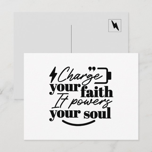 Charge Your Faith – Christian Inspirational Quote  Postkarte (Vorne/Hinten)