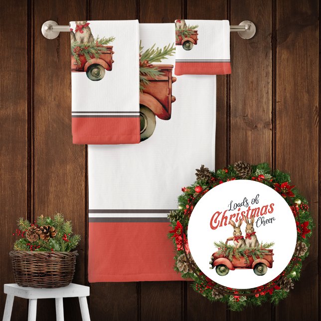 Charges de lapins de Noël en Camion Rouge (Créateur téléchargé)