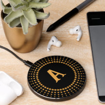 Chargeur sans fil Golden Stars Monogram