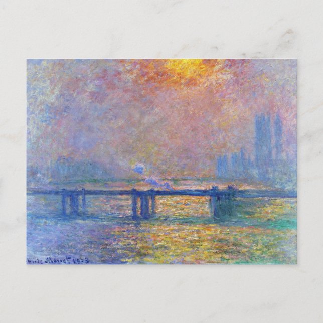 Charing Cross Bridge, The Thames, Claude Monet Postkarte (Vorderseite)