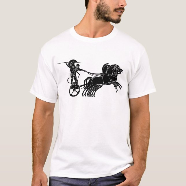 Chariot (Pferdewagen), griechische Notrufanlage T-Shirt (Vorderseite)
