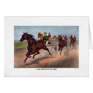 Chariot vintage de cheval emballant la copie