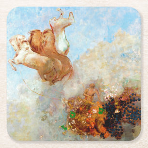 Chariot von Apollo, Redon Rechteckiger Pappuntersetzer