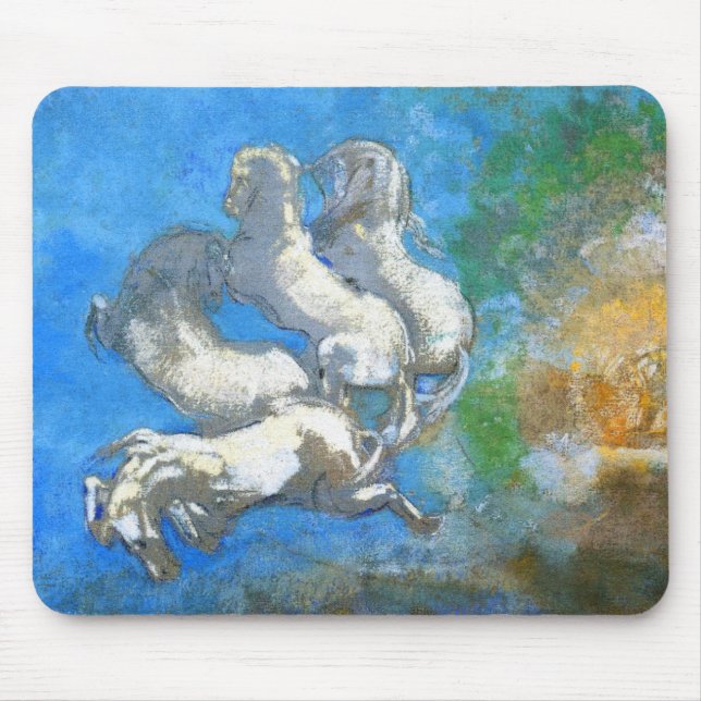 Chariot von Apollo - von Symbolist Odilon Redon Mousepad (Vorne)