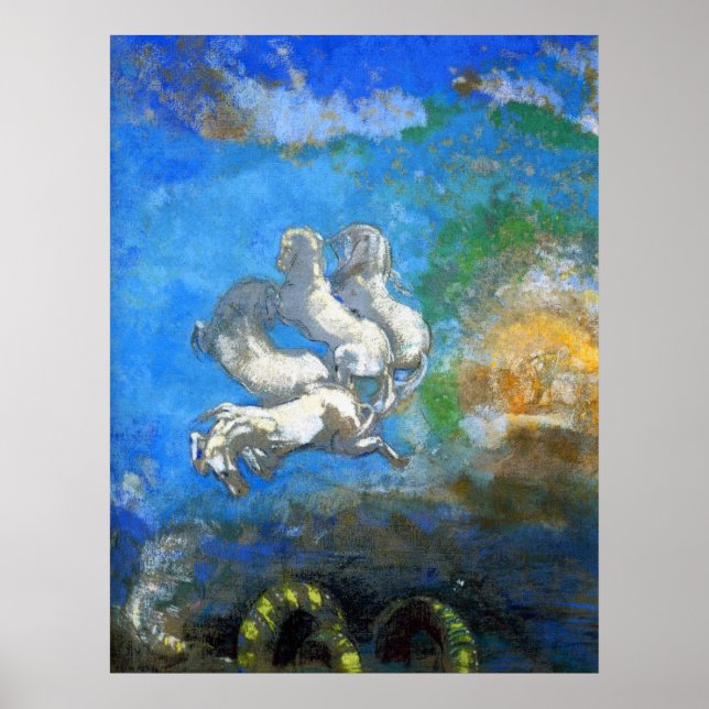 Chariot von Apollo - von Symbolist Odilon Redon Pr Poster (Vorne)