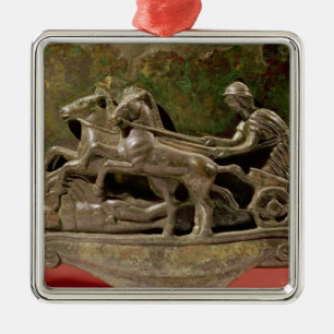 Charioteer in seinem Chariot, Detail von einem Silbernes Ornament