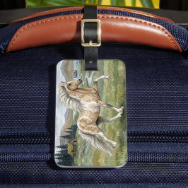 Charismatic Pinto Icelandic Mare watercolor Gepäckanhänger