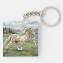 Charismatic Pinto Icelandic Mare watercolor
