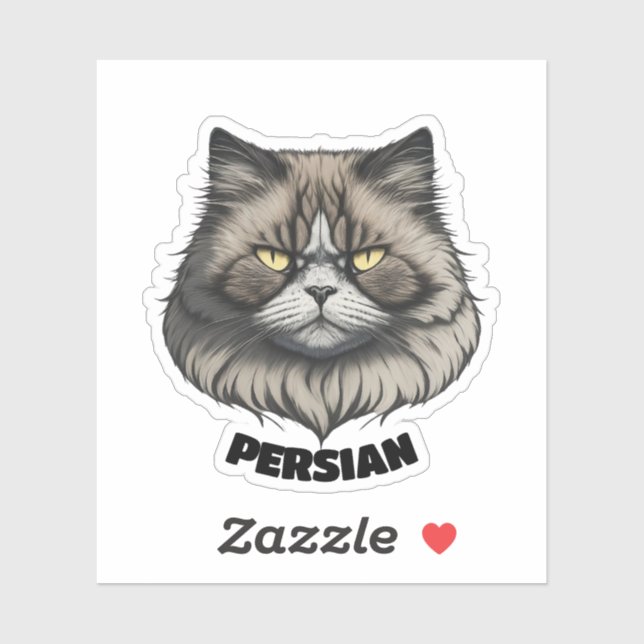 Charismatischer persischer Katze Aufkleber (Blatt)