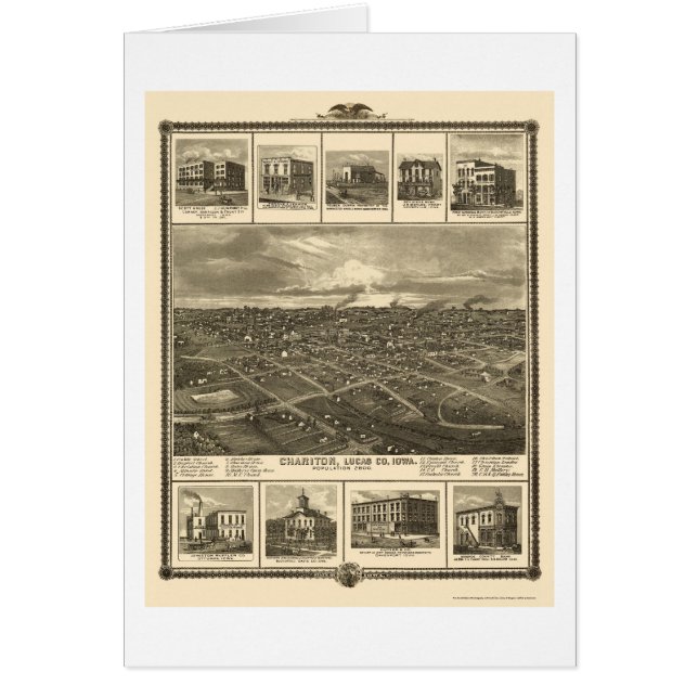 Chariton, IA panoramische Karte - 1875 (Vorne)