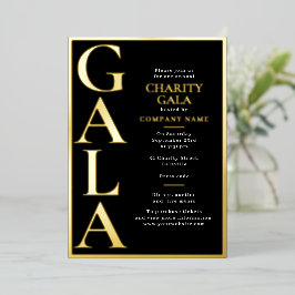 Charity Gala Template Fundraising Event Black Gold Folieneinladung