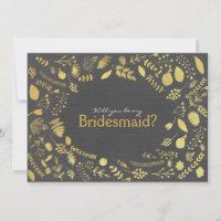 Charkohle Gold Floral sein meine Bridesmaid etc. K