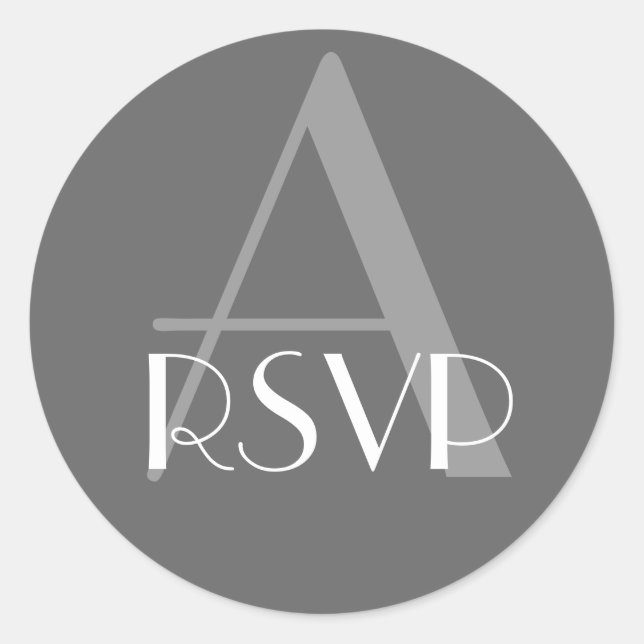 Charkohle-Grau-Monogramm-A-UAWG-Siegel Runder Aufkleber (Vorderseite)