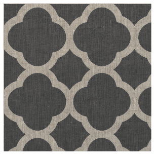 Charkohle Gray Modern Quatrefolie Grosser Maßstab Stoff