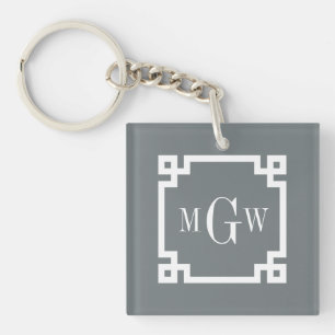 Charkohle Welches griechische Key #2 Gerahmt 3 Ini Schlüsselanhänger