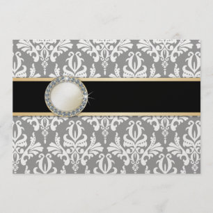 Charlamain Vintag Damask Hochzeitseinladung Einladung