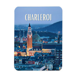 Charleroi Belgien Foto Vintage Magnet