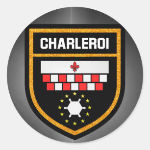 Charleroi-Flagge Runder Aufkleber