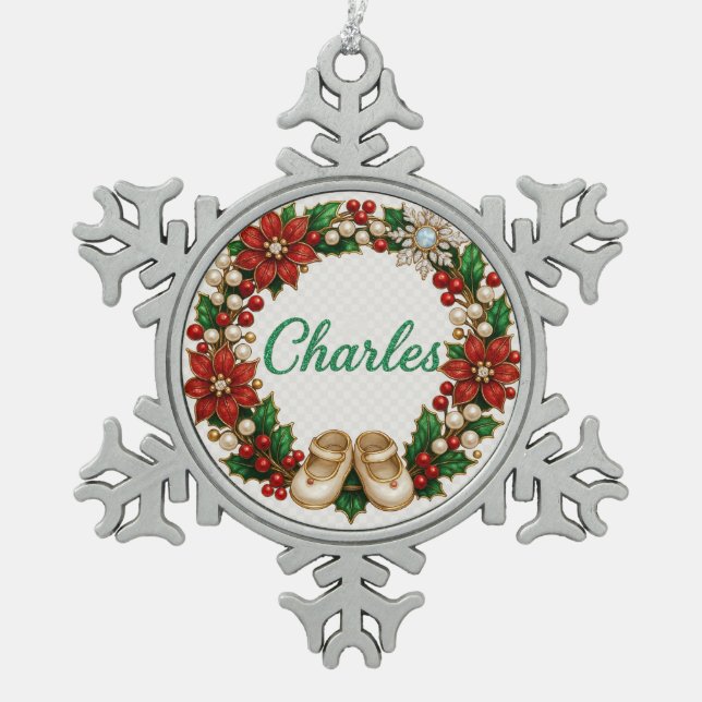 Charles Baby’s First Christmas Snowflake Ornament (Vorderseite)