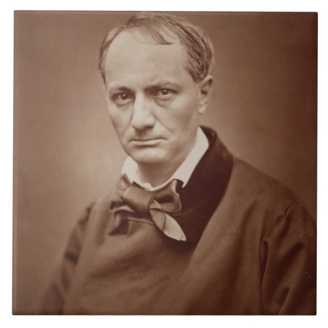 Charles Baudelaire (1821-67), französischer Fliese (Vorderseite)