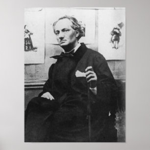 Charles Baudelaire mit Stichen, c.1863 Poster