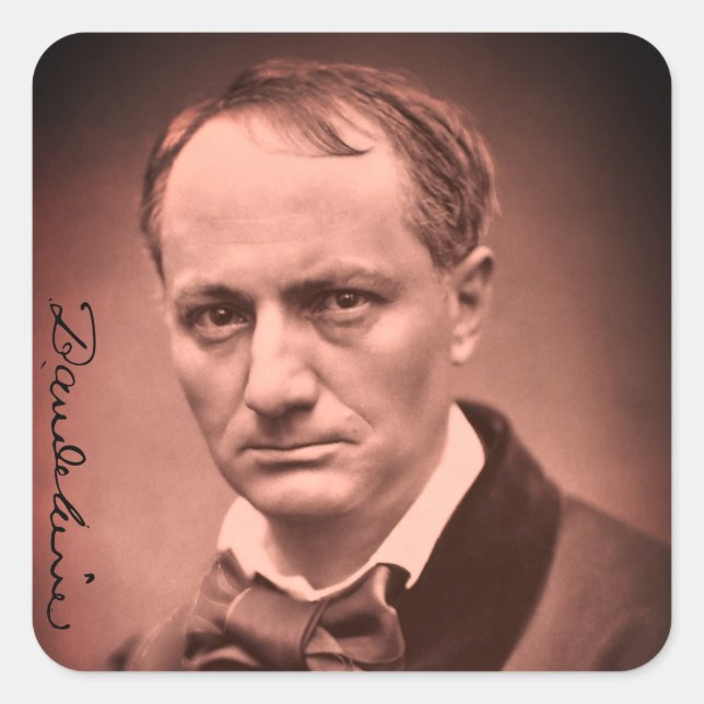 Charles Baudelaire Square Sticker (Vorderseite)