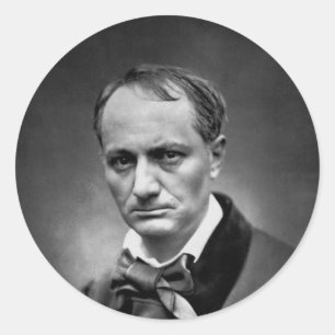 Charles Baudelaire - Vintages Foto 1878 Runder Aufkleber