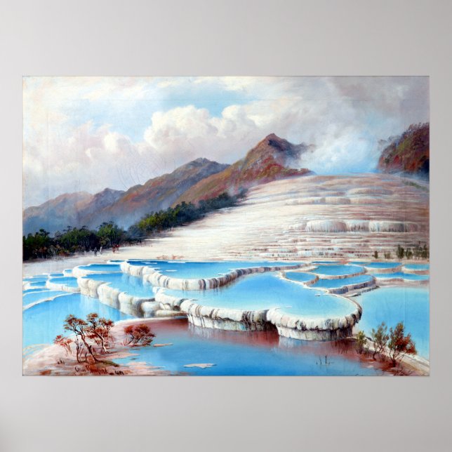 Charles Blomfield White Terraces, Neuseeland Poster (Vorne)