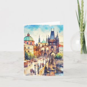 Charles Bridge Prauge Tschechische Republik Wasser Karte