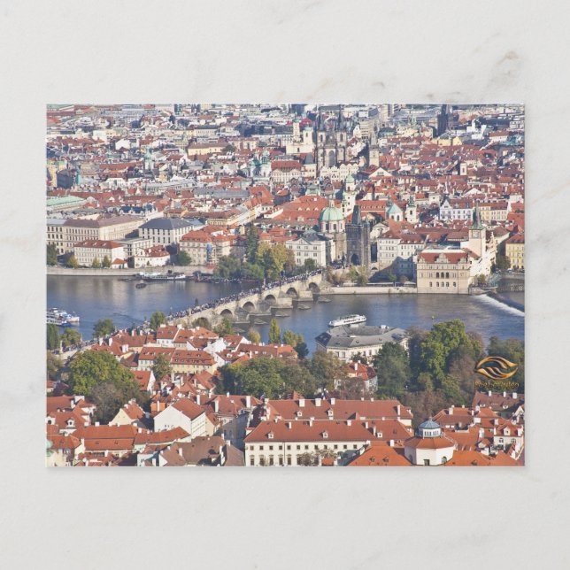 Charles Bridge Vltava Fluss Prag Postkarte (Vorderseite)