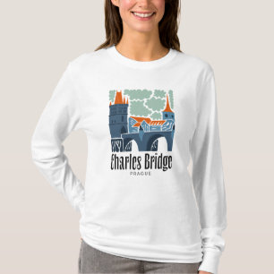 Charles-Brücke Prag Tschechien abstrakt Reise flor T-Shirt