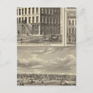 Charles City und Gebäude Postkarte