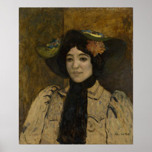 Charles Cottet, Porträt einer Frau, c1900 Poster