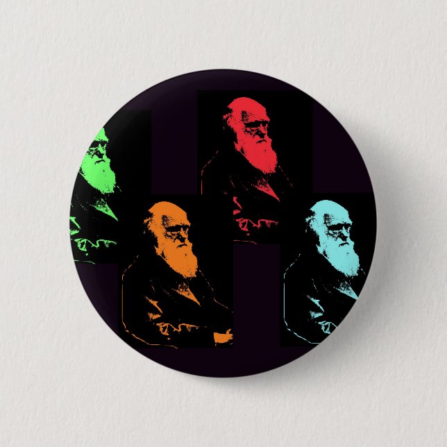 Charles Darwin-Collage Button (Vorderseite)