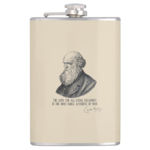 Charles Darwin: Liebe für lebende Kreaturen Flachmann