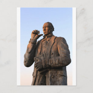Charles Darwin Statue Galapagos Inseln Postkarte