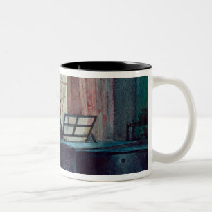 Charles Darwin und seine Ehefrau am Klavier Zweifarbige Tasse