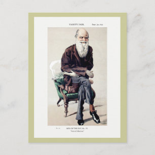 Charles Darwin Vanity Fair Illustration Postkarte