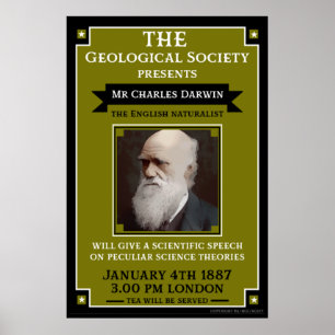 Charles Darwin Vintag Repro Retro Wall Art Poster