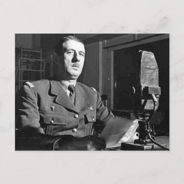 Charles de Gaulle Portrait Postkarte (Vorderseite)