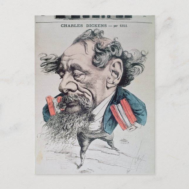 Charles Dickens astriert den Ärmelkanal Postkarte (Vorderseite)
